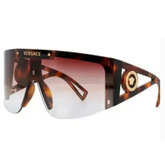 ‼️1 DAY FLASH SALE PRICE Versace Brown Tortoiseshell Shield Sunglasses